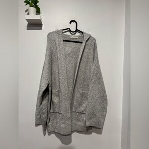 Pull&Bear Light Gray Women's Hooded Knit Cardigan